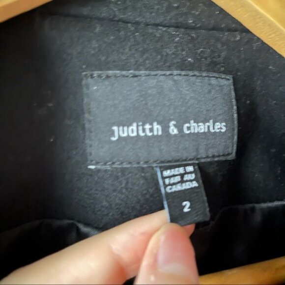 JUDITH & Charles | Manille Calf Hair Wool Coat Size 2 Black - Picture 8 of 13